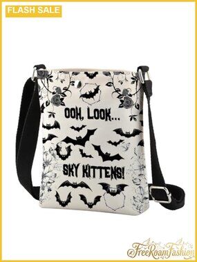 Bat Crossbody Bag Polyester Adjustable Strap Halloween Gift
